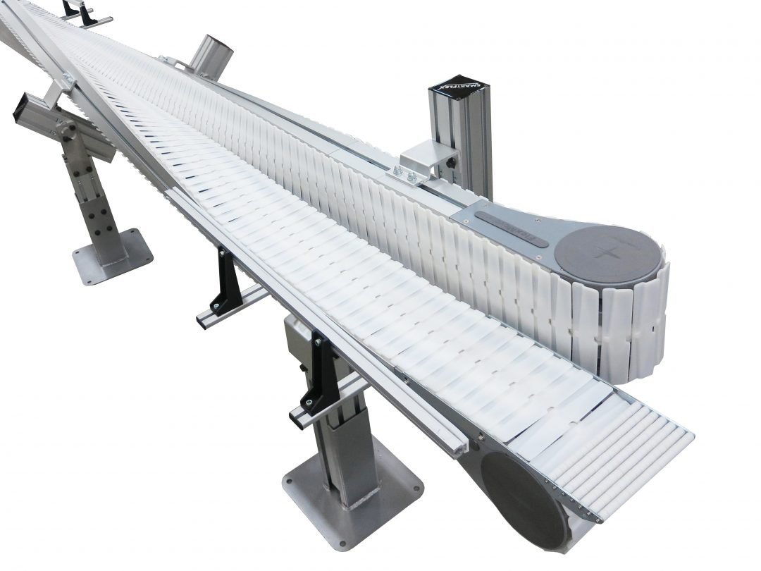FlexMove flexible chain conveyor following a curved route