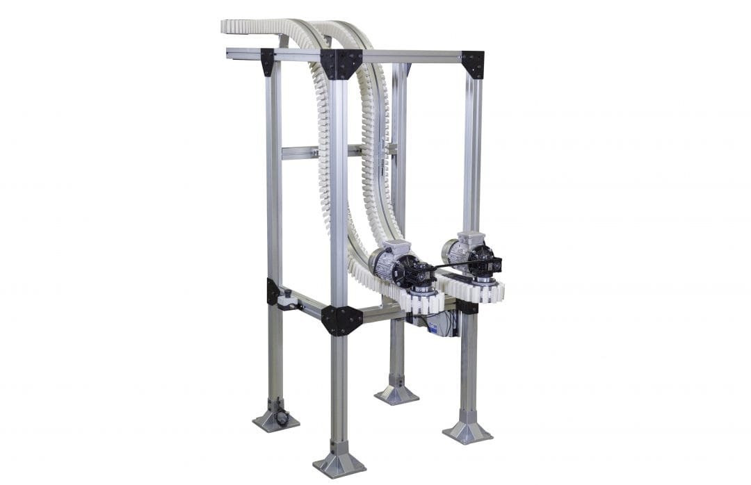 Flexible-chain wedge elevator