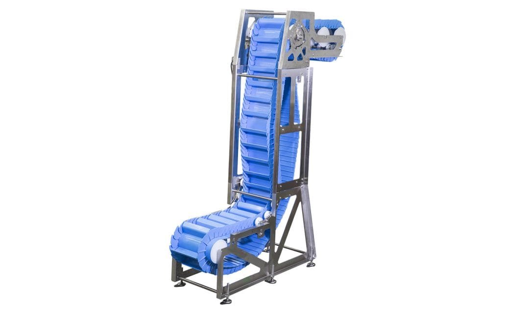 Sanitary vertical belt conveyor components
