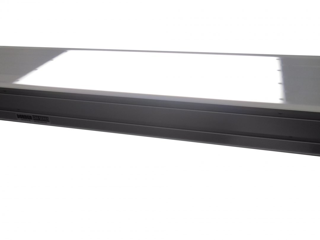 Close view of an illuminated conveyor inspection surface