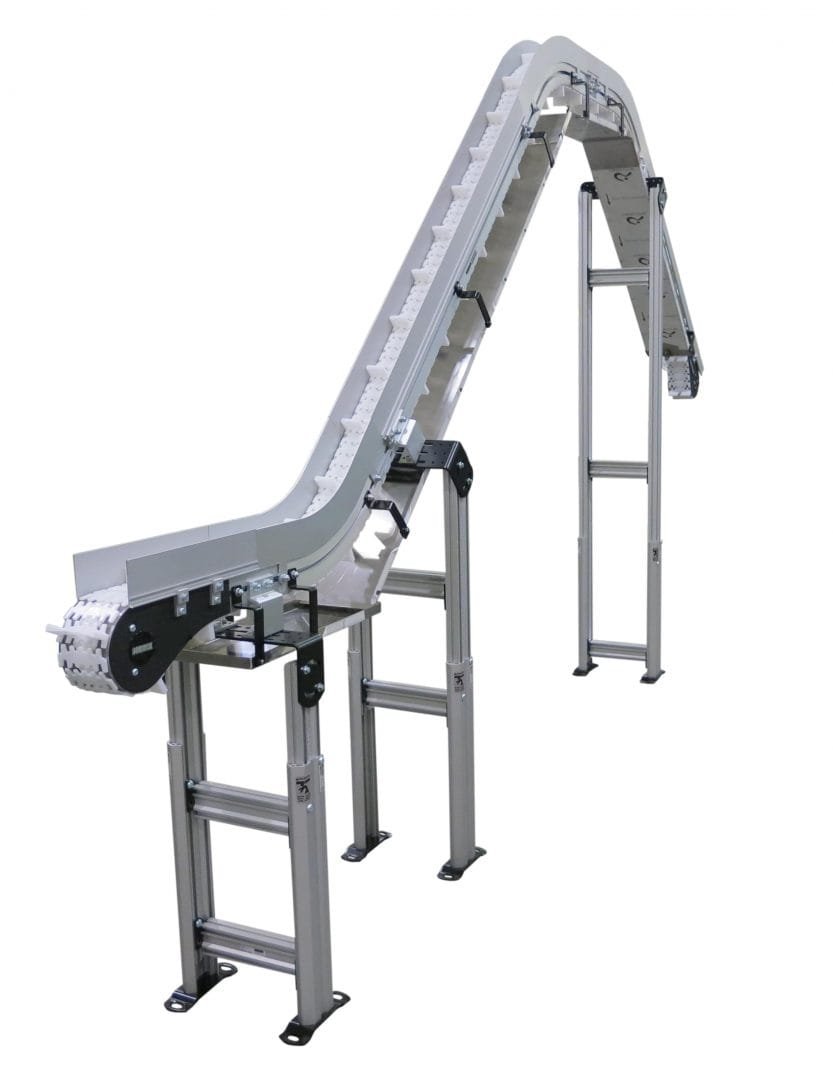Conveyor arrangement preserving line egress