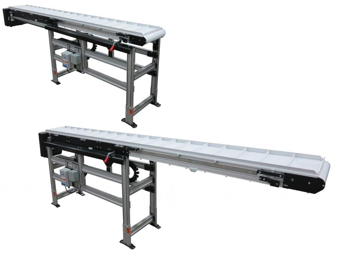 Retractable conveyor section creating an access opening