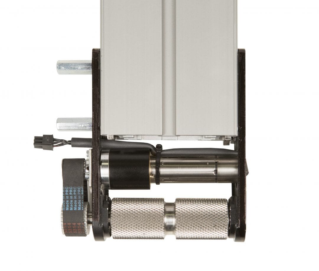 Internally mounted conveyor drive viewed from below