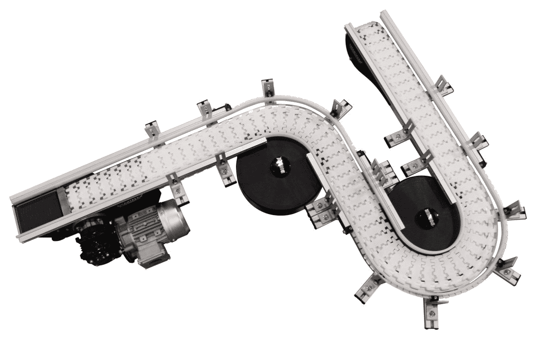 Space-saving FlexMove conveyor viewed from above