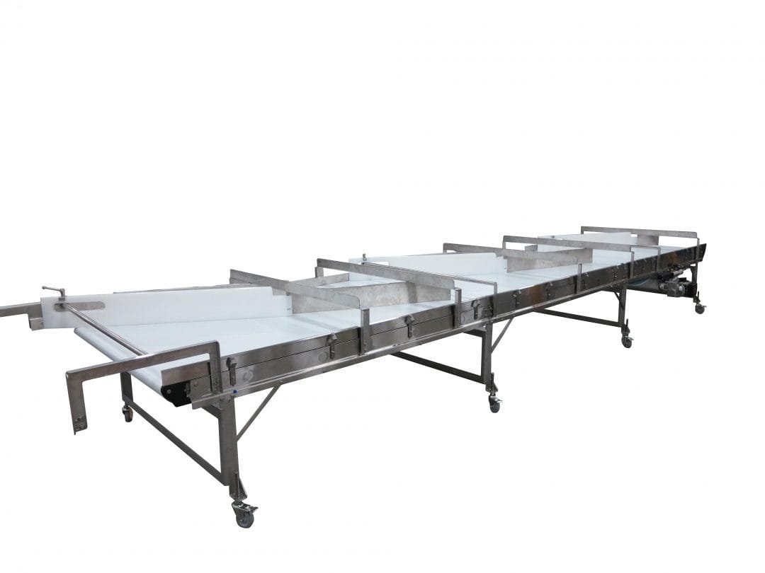 Lane control components on a conveyor