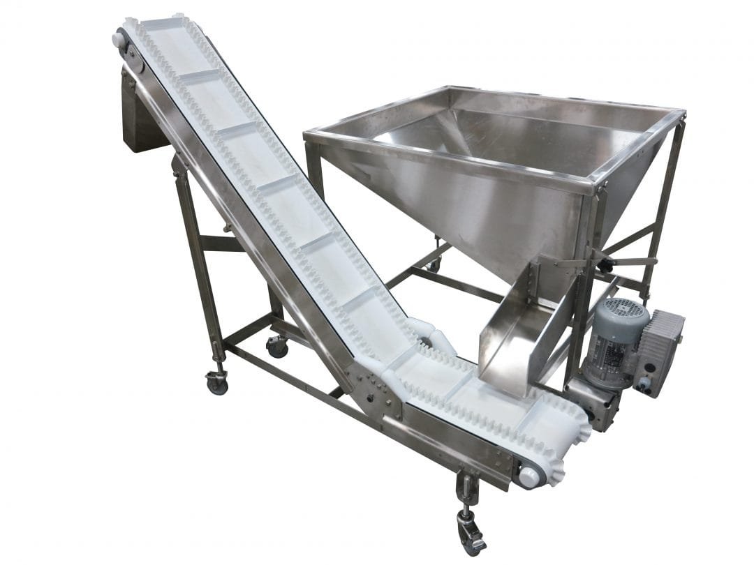 Lane guiding distributing products across multiple conveyor lanes